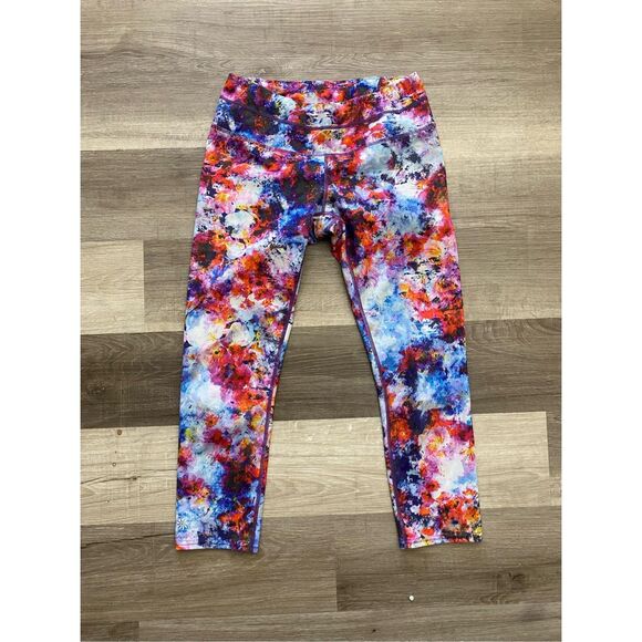 Athleta HYPERSONIC SONAR TIGHT in Ember Orange Multi Leggings, Sz Small, MP $84 - Picture 1 of 10